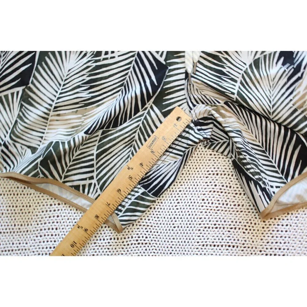 Vuori Men's Board Short Size 38 Brown Trunk casual Palm Leaves print drawstring